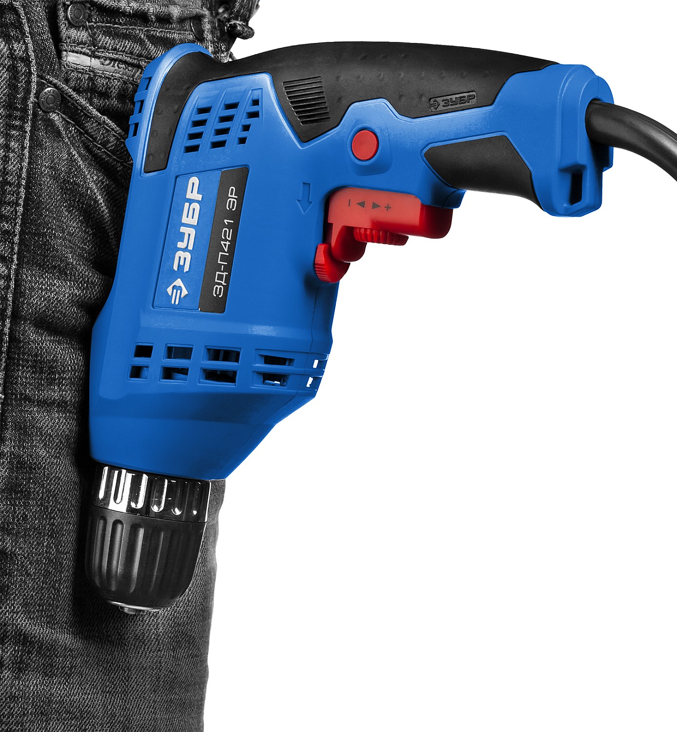 ЗУБР 420 Вт, 10 мм БЗП, безударная дрель, Профессионал (ЗД-П421 ЭР)