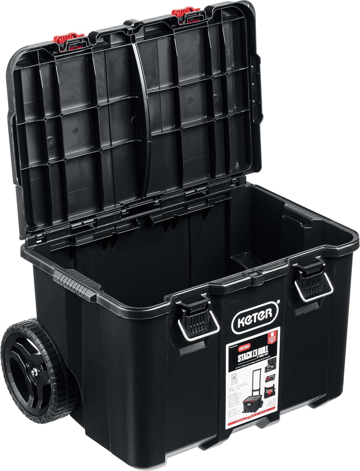 KETER STACKNROLL, 525 х 411 х 560 мм, (21″), пластиковый ящик-тележка на колесах (38397)