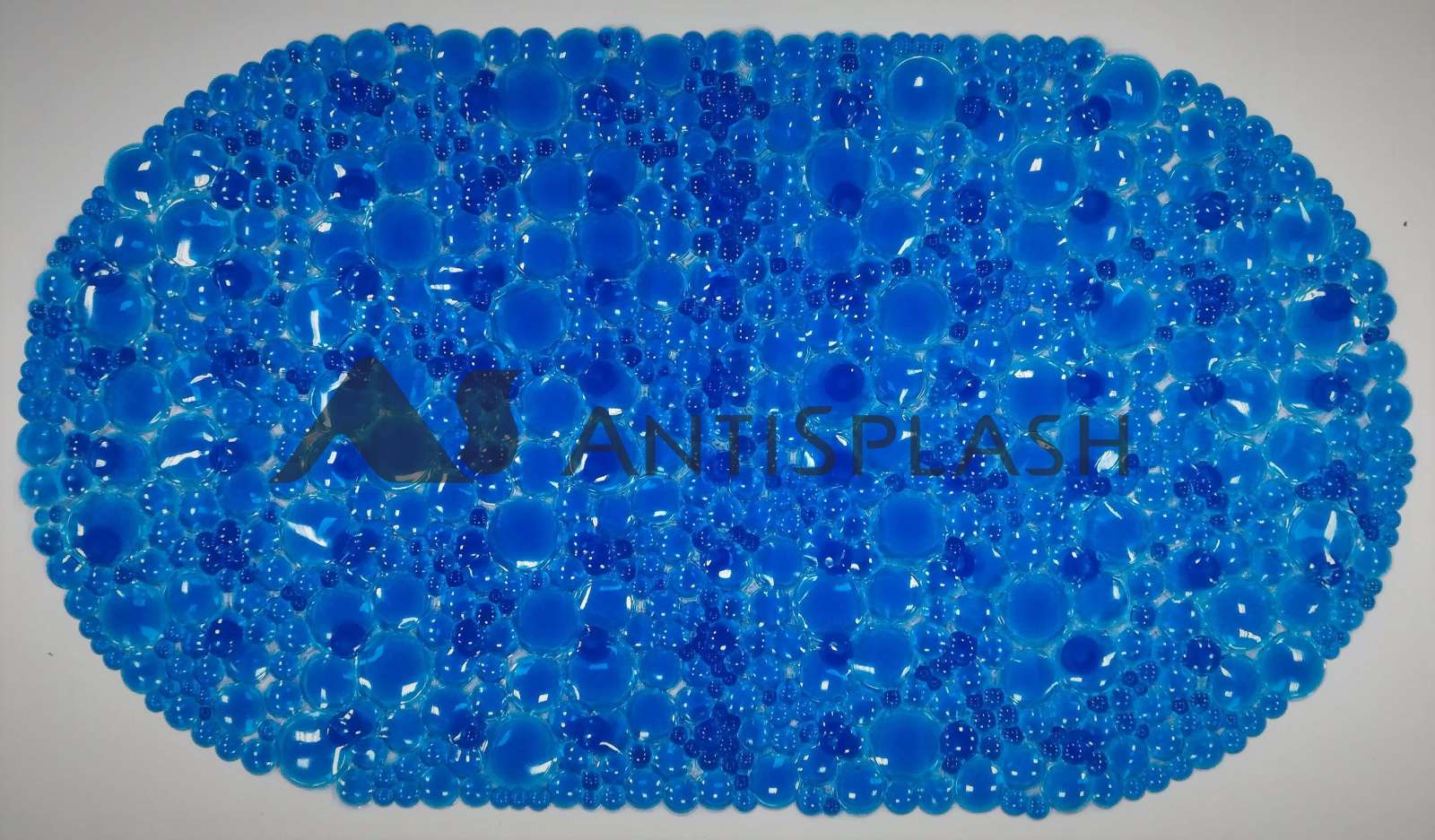 Коврик противоскользящий в ванную "Линза" 67см*38см, синий