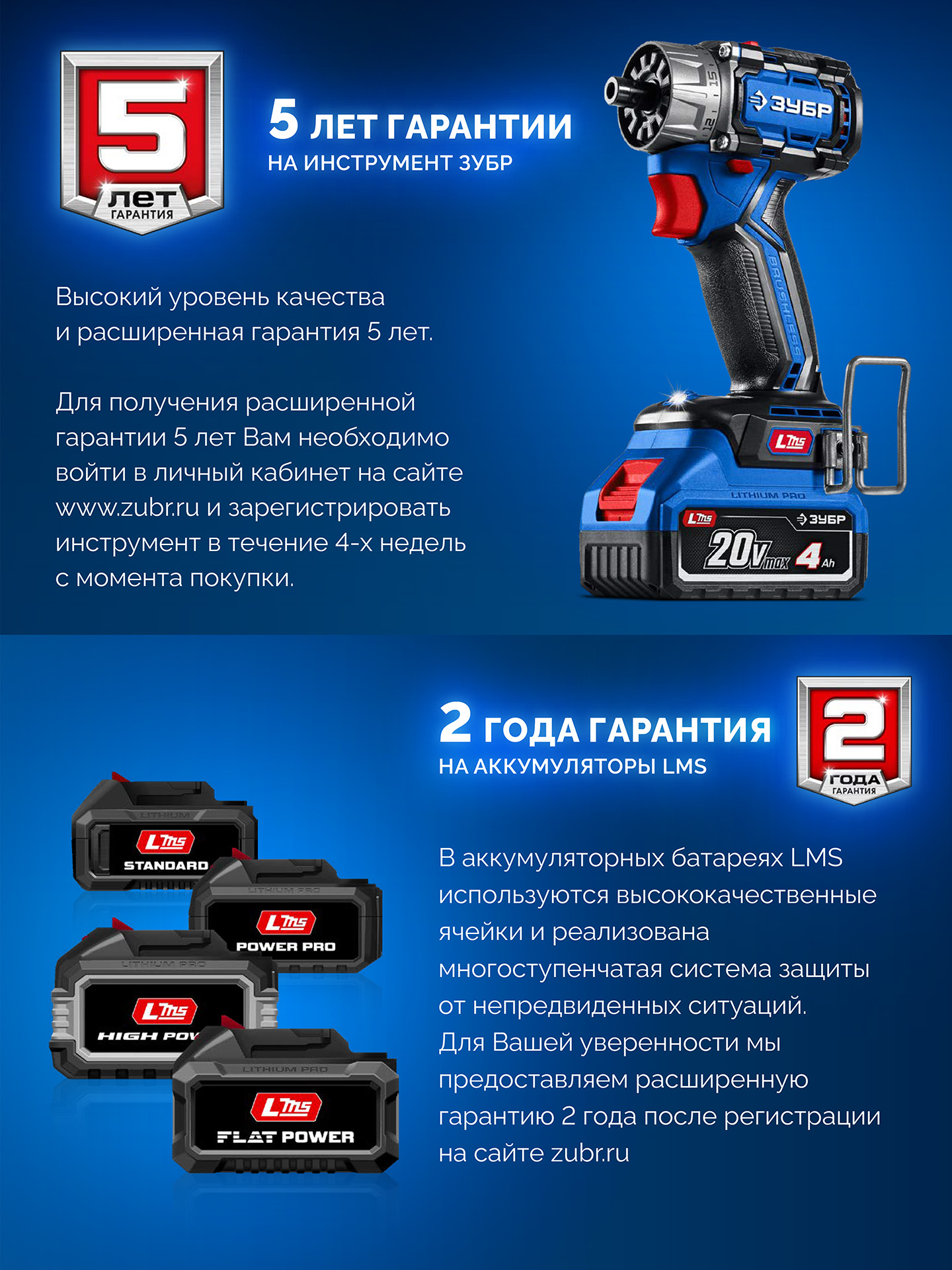 ЗУБР КОМПАКТ #3 20 В, 50 Н·м, 2 АКБ LMS (4 А·ч), бесщеточная дрель-шуруповерт, кейс, ПРОФЕССИОНАЛ (DB-50-42)