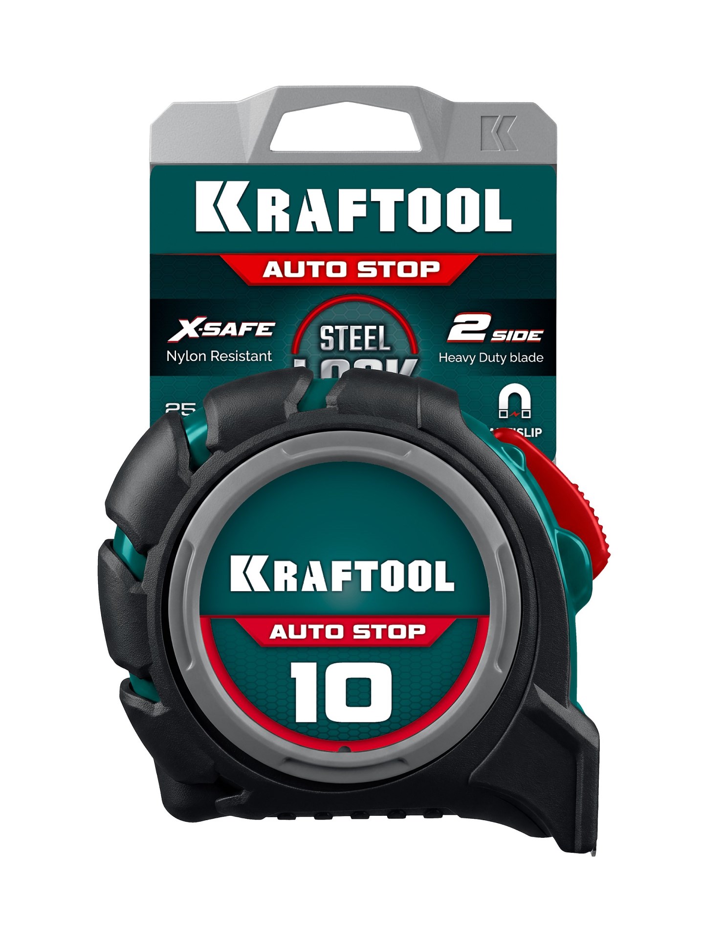KRAFTOOL AutoStop 10м х 25мм, профессиональная рулетка с автостопом (3412-10-25)