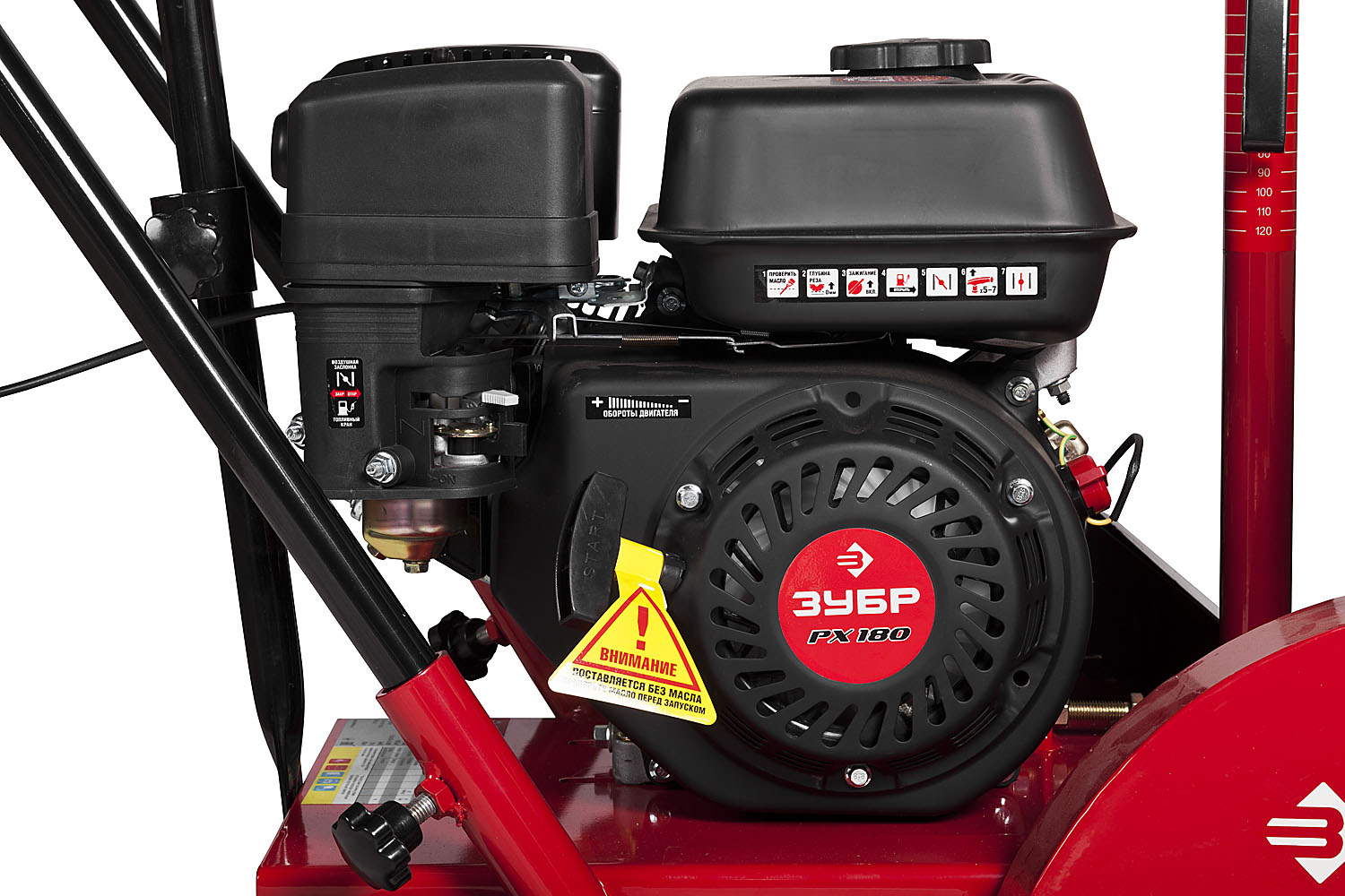 ЗУБР диск 350 мм, 115 мм макс. рез, бензиновый швонарезчик (резчик швов), Профессионал (ЗШБ-350)