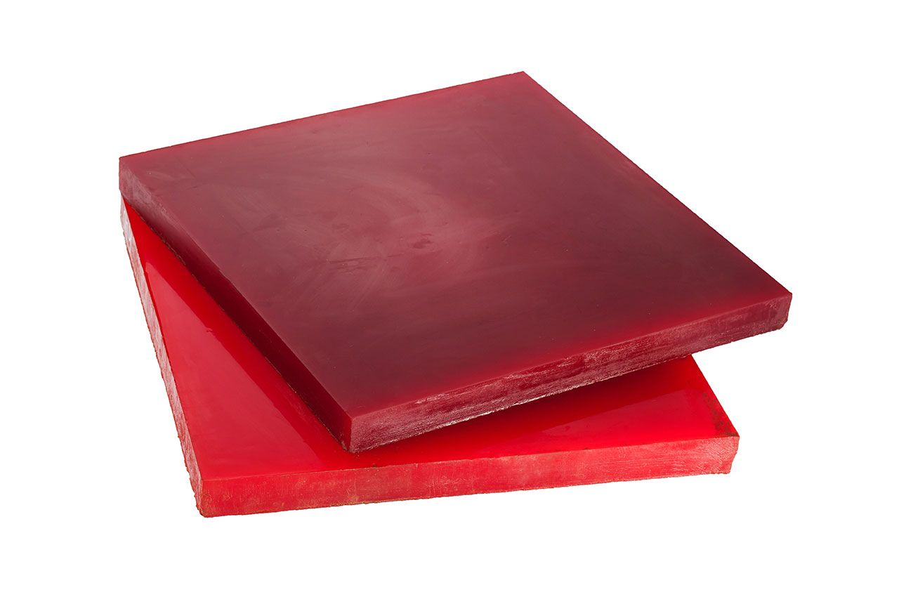 Полиуретан листовой 40 мм (500х500 мм, 12.5 кг, красный) Россия