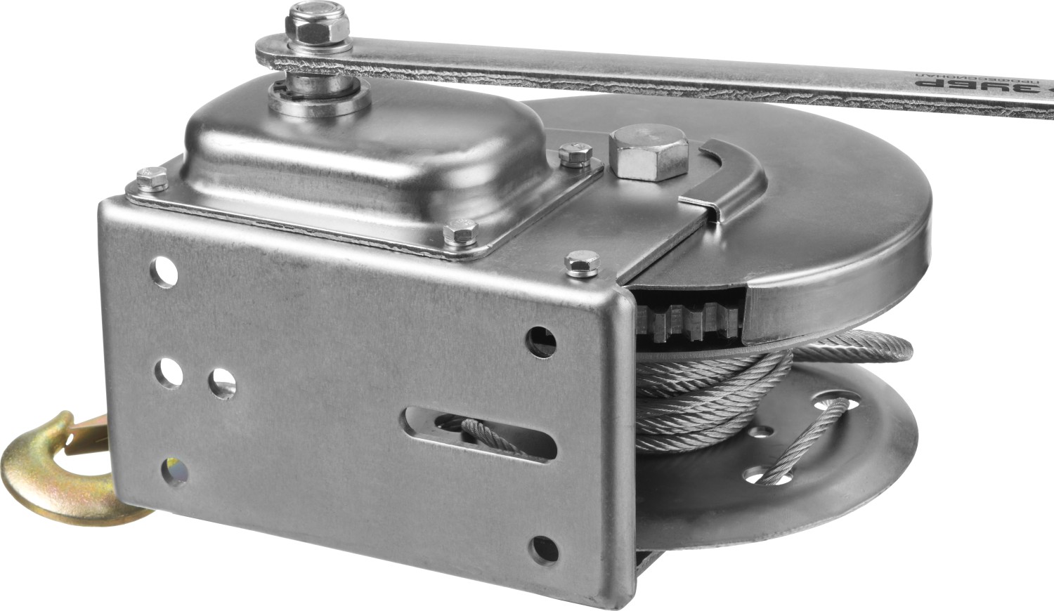 ЗУБР 0.9 т, 8 м, ручная барабанная подъемная тросовая лебедка, Профессионал (43117-0.9)