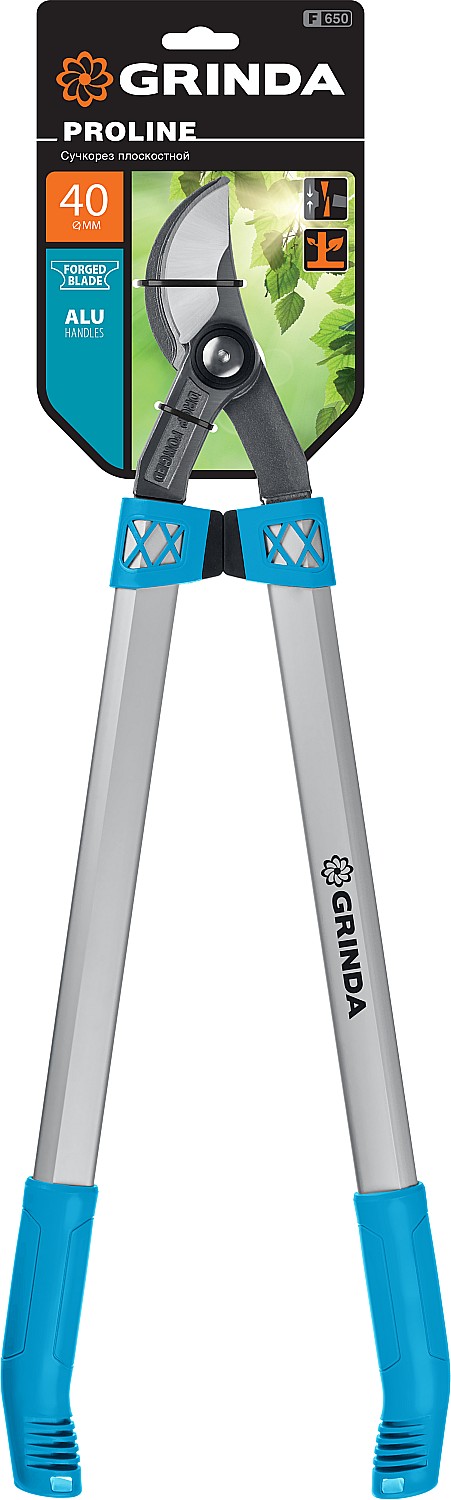 GRINDA F-650, 650 мм, высокоуглеродистая сталь, кованые лезвия, алюминиевые рукоятки, плоскостной сучкорез, PROLine (424511)