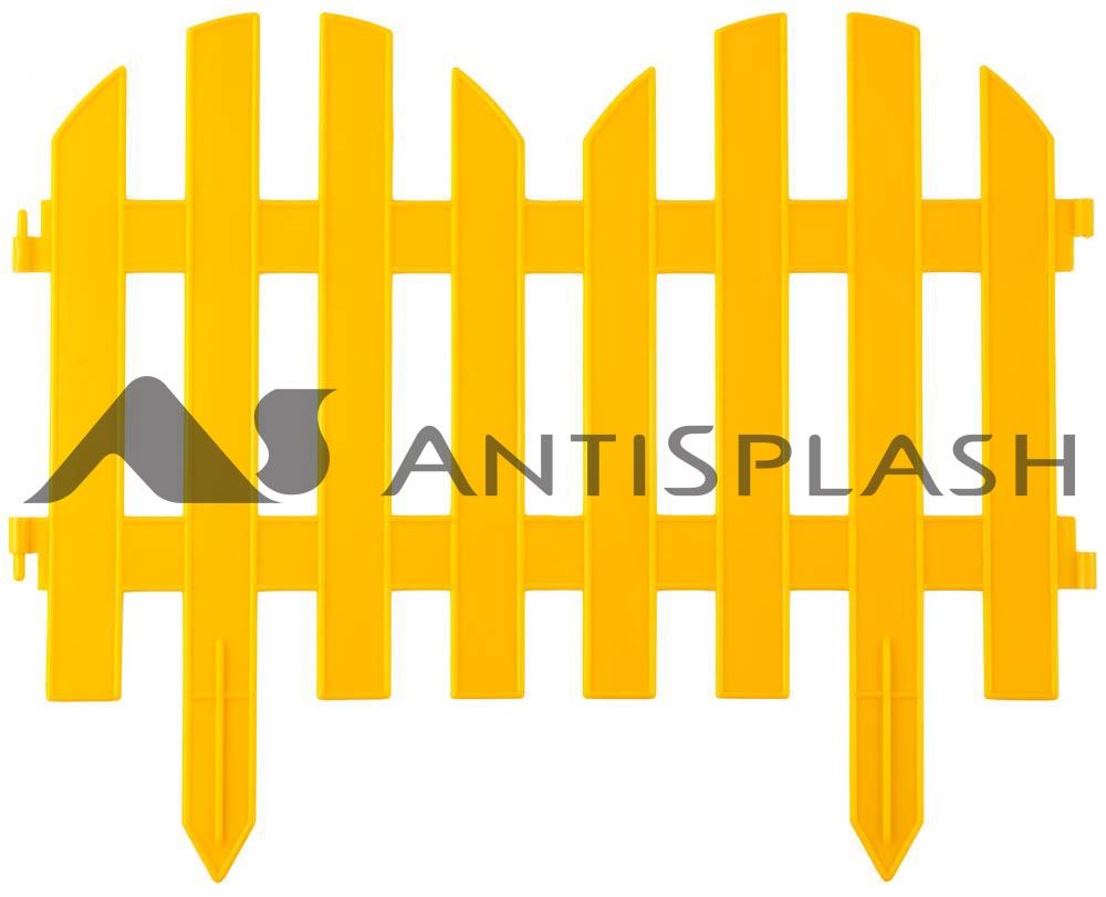 Забор декоративный GRINDA "ПАЛИСАДНИК", 28x300см, желтый