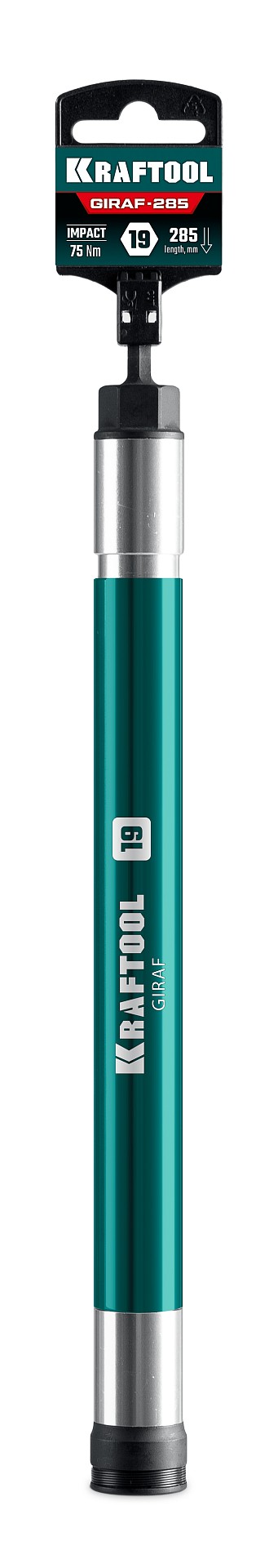 KRAFTOOL X-DRIVE LONG, 19 мм (М12), 285 мм, длинная ударная бита с торцовой головкой (26197-19)