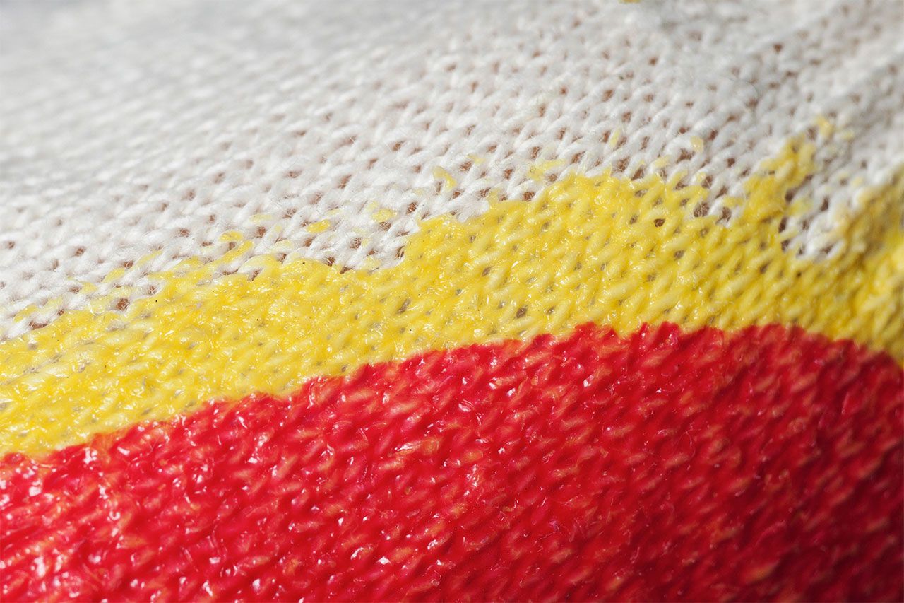 Перчатки х/б+пэ с двойным латексным обливом, 10 класс вязки