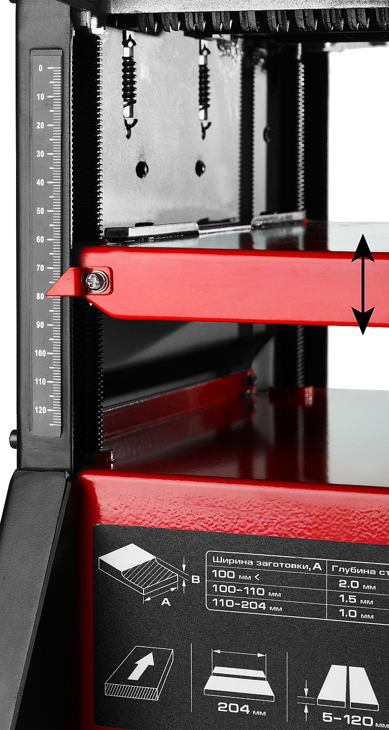 ЗУБР 204 мм, 1500 Вт, фуговально - рейсмусовый станок (СРФ-204-1500)