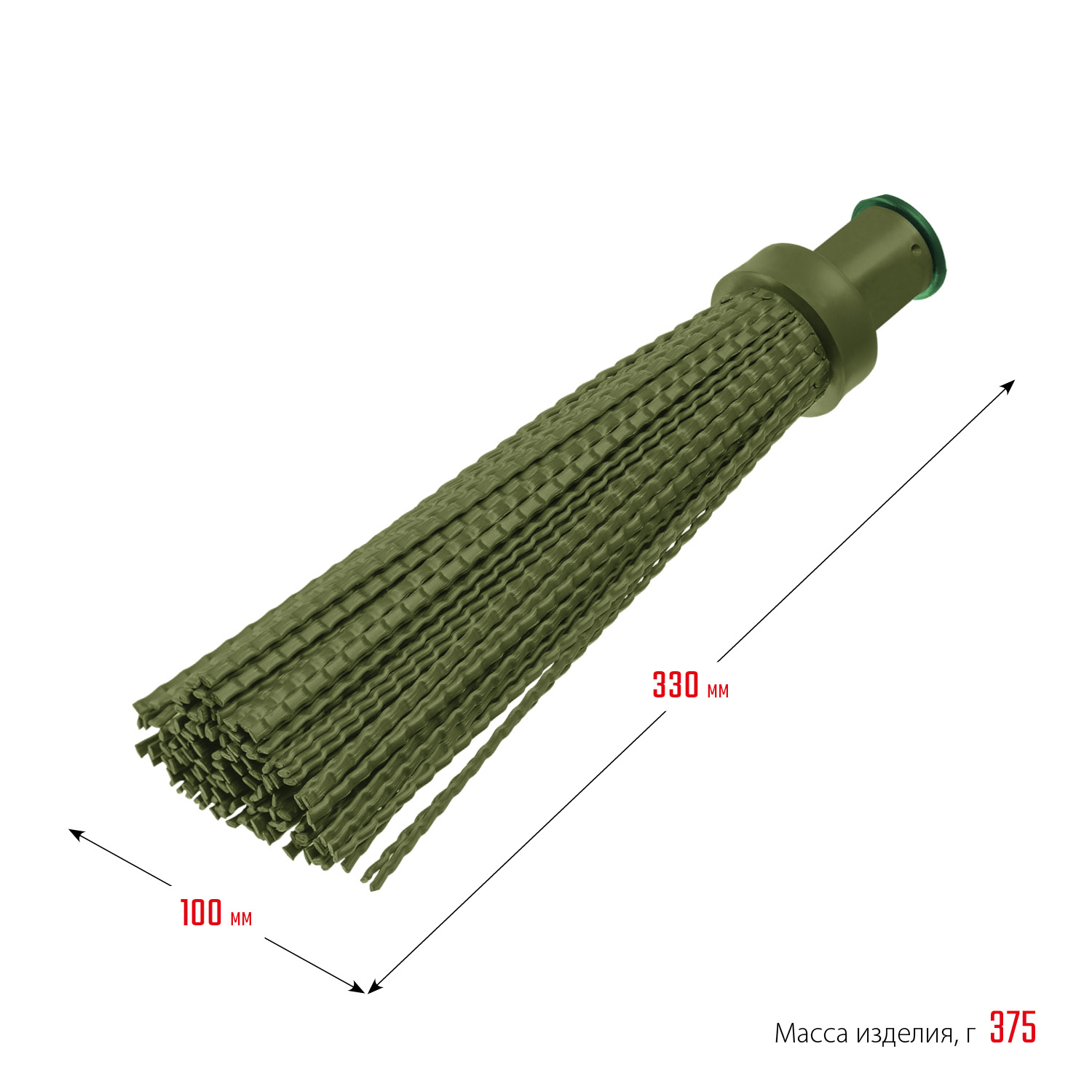СИБИН 420 х 110 мм, полипропилен, коническое резьбовое соединение, круглая, пластиковая метла (39221)