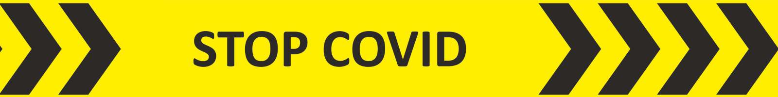 Разметочная клейкая лента, STOP COVID, цвет черно-желтый, 48ммx66м