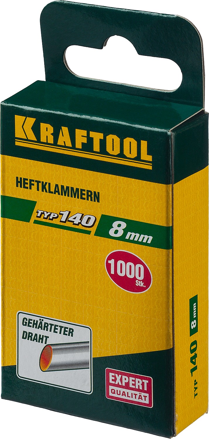 KRAFTOOL скобы тип 140 (G/11/57), 8 мм, калибр 20GA. 1000 шт (31680-08)