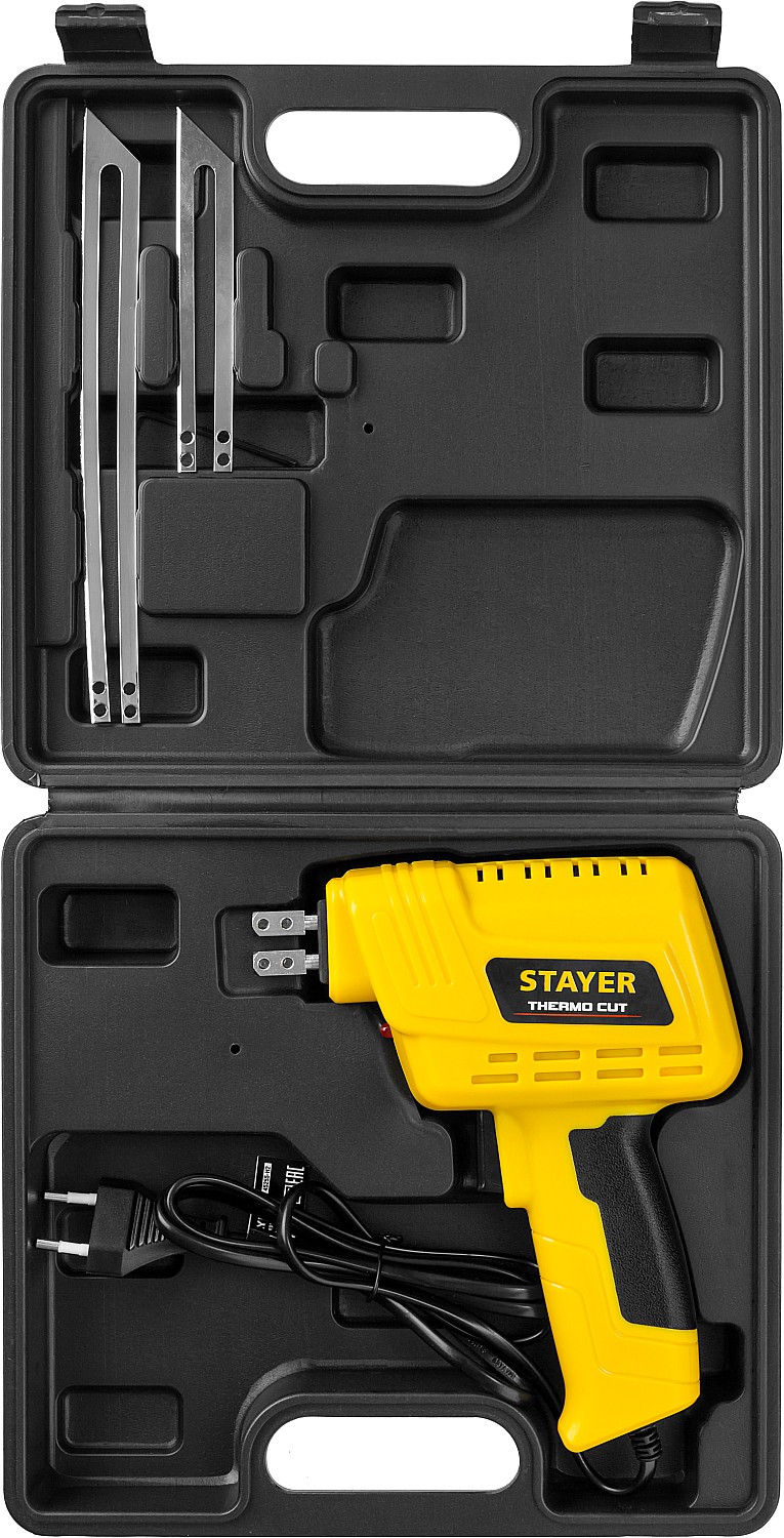 STAYER Thermo cut, 150 Вт, в наборе: 2 ножа, быстрый рез пенопласта + пластика, прибор для терморезки (45255-H2)