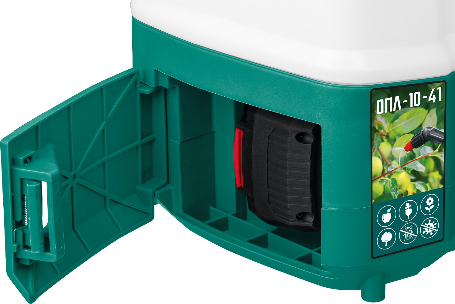 ЗУБР 10 л, 1 АКБ 4 А·ч, аккумуляторный опрыскиватель (ОПЛ-10-41)