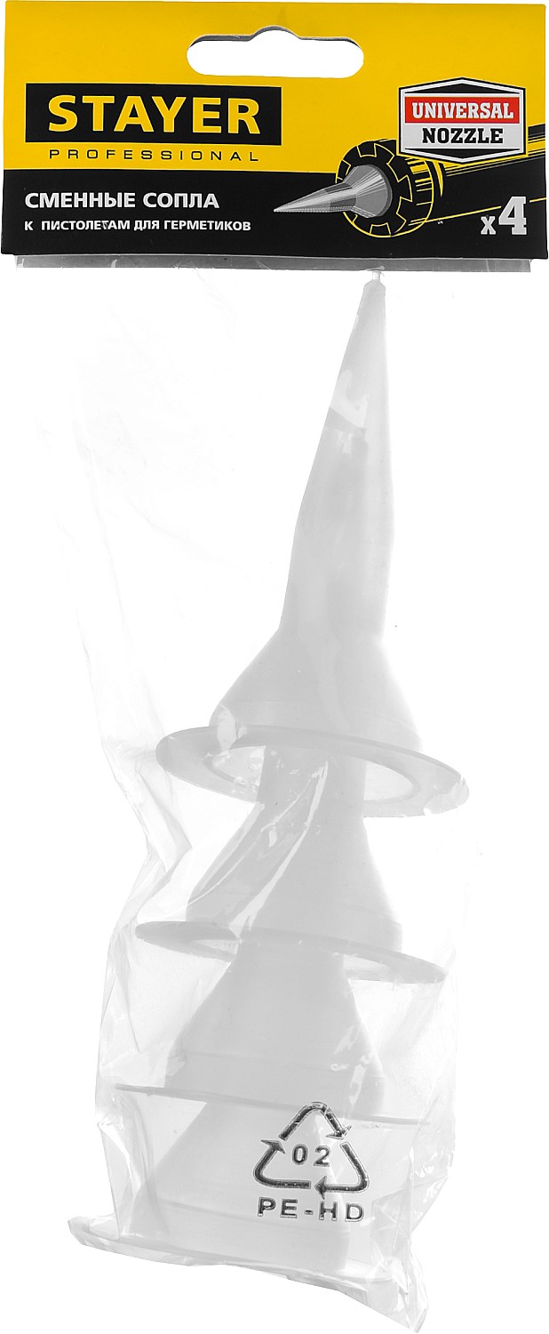 STAYER 4шт, запасные сопла для закрытых пистолетов для герметика (0673-S4)