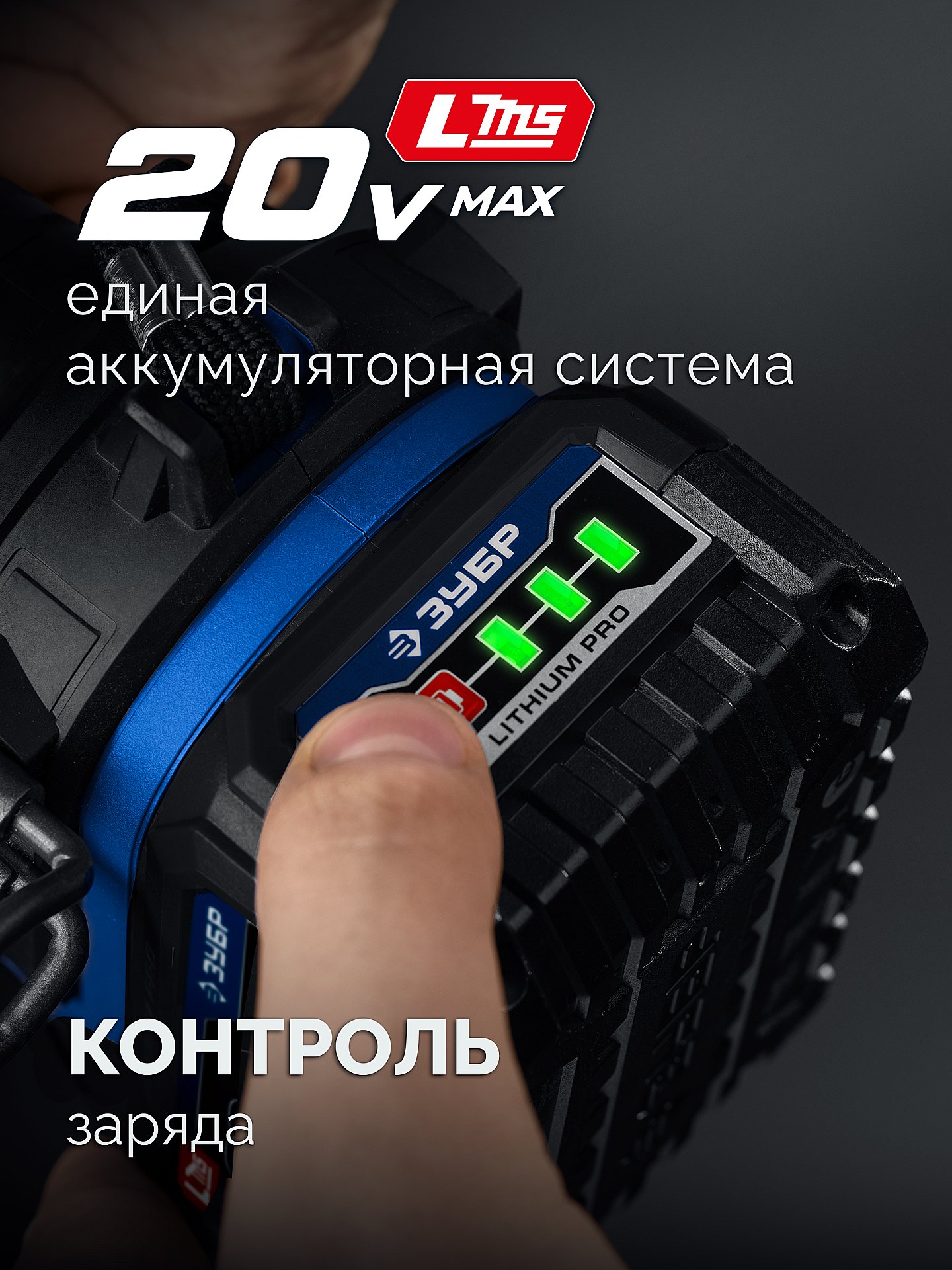 ЗУБР 20 В, 350 Н·м, 2 АКБ LMS (4 А·ч), бесщеточный ударный гайковерт, кейс, ПРОФЕССИОНАЛ (GB-350-42)