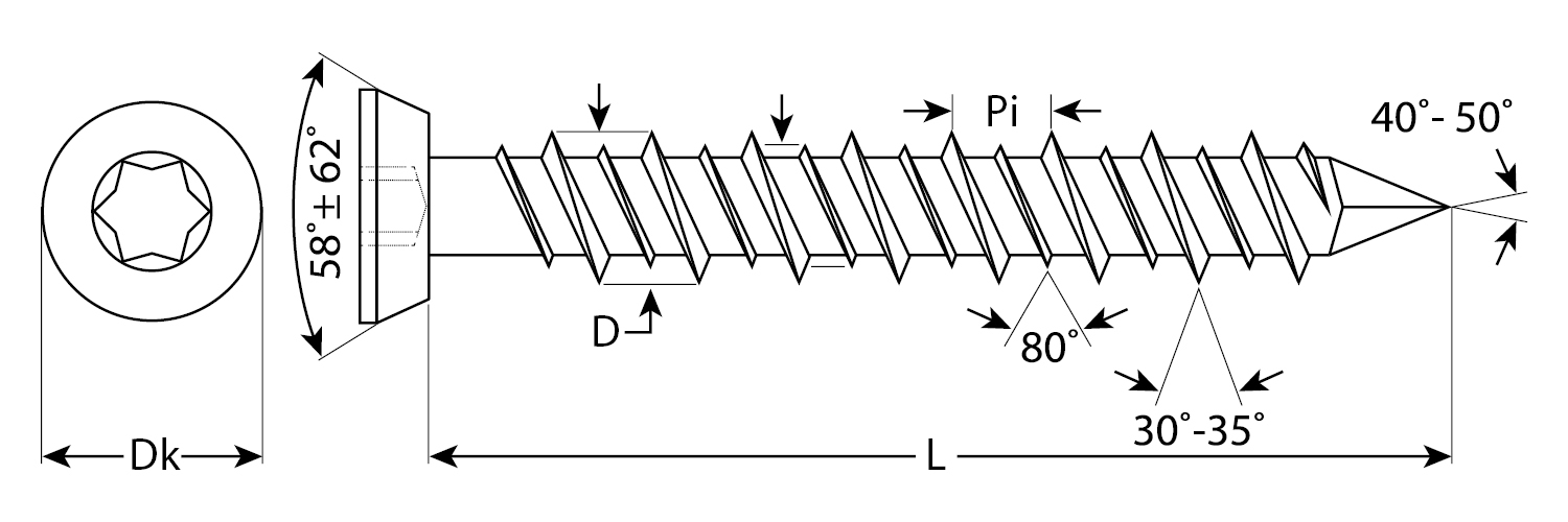 ЗУБР ШБ-Х, 152 х 7.5 мм, 50 шт (1,39 кг.) хроматированный шуруп по бетону, Профессионал (4-300483-75-152)