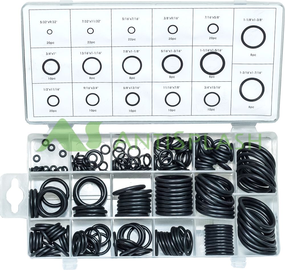 Набор колец уплот. резин. Метр.AS568 225 шт