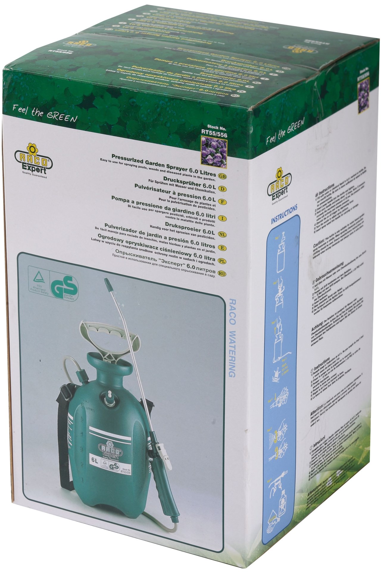 RACO T556, 6 л, с широкой горловиной, с клапаном сброса давления, переносной опрыскиватель (4240-55/556)