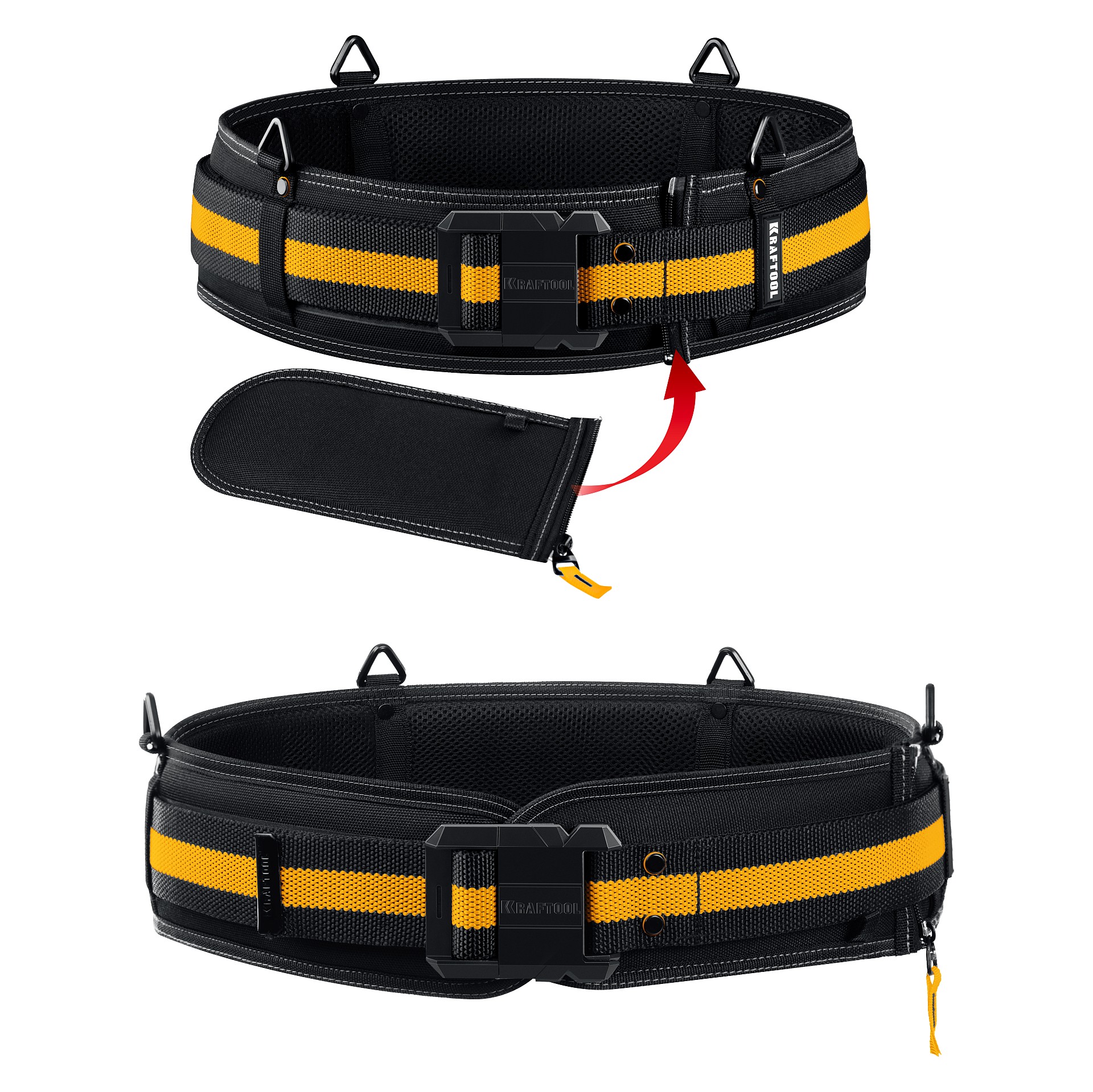 KRAFTOOL KBS-4 пояс монтажника, в комплекте: пояс монтажника и 3 сумки (38760-4)