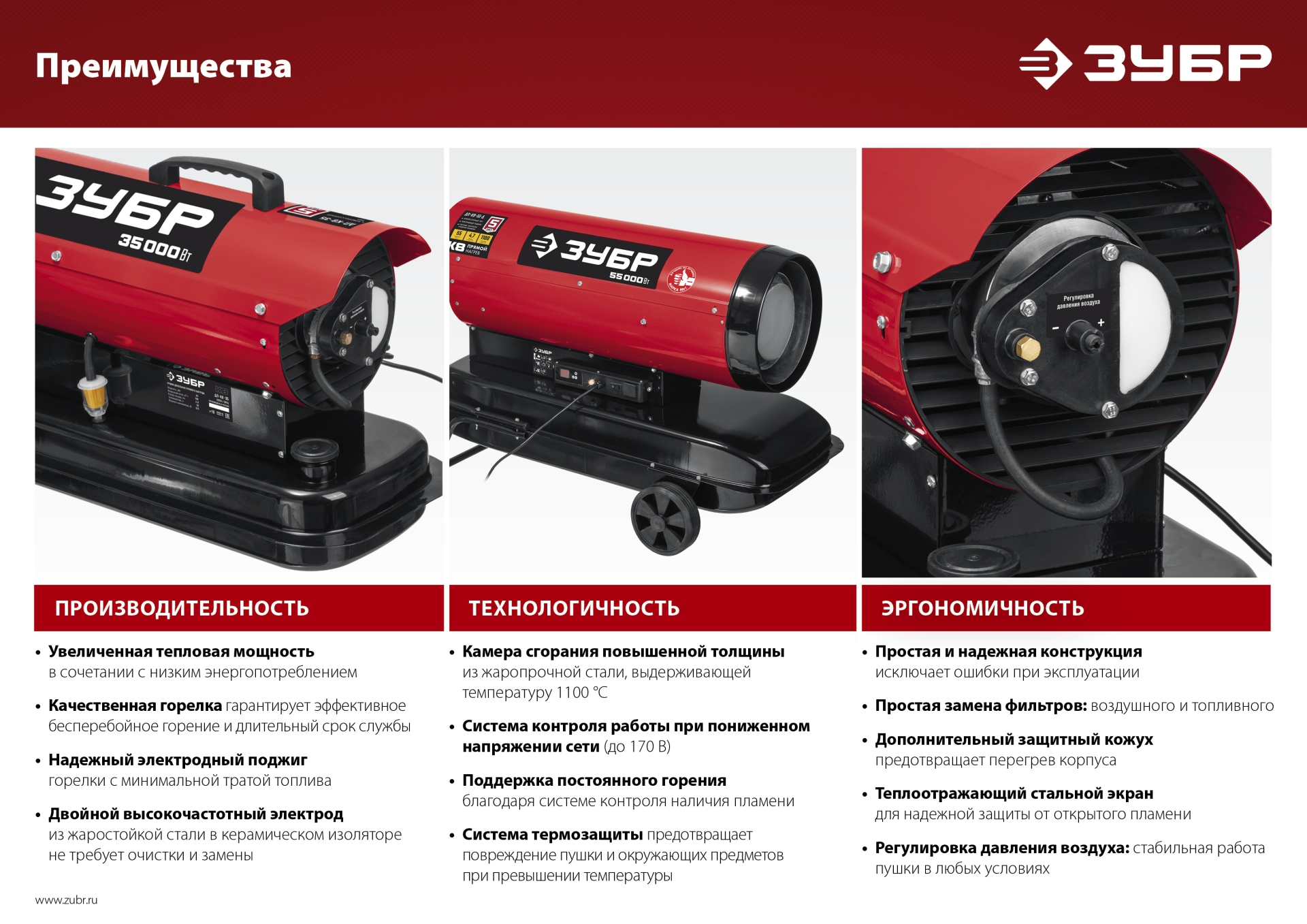 ЗУБР 20 кВт, дизельная тепловая пушка, прямой нагрев (ДП-К8-20)