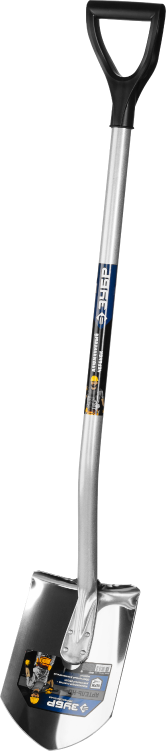 ЗУБР Артель-НС, 120 см, алюминиевый изогнутый черенок, штыковая лопата, полотно из нержавеющей стали, Профессионал (4-39407)