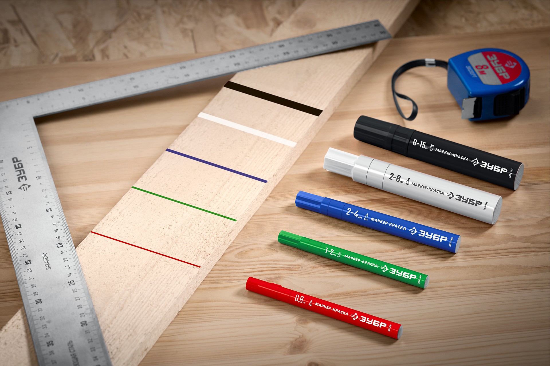 ЗУБР МК-80 красный, 0.8 мм маркер-краска (06324-3)