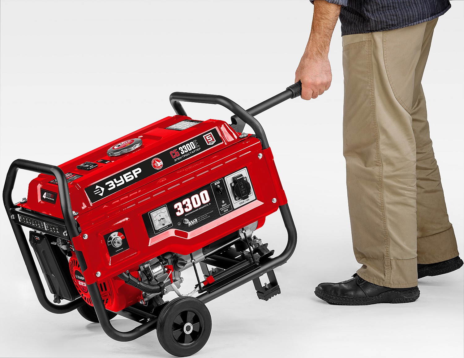 ЗУБР № 1 для генераторов мощностью до 3500 Вт, набор колес + рукоятка (НКР-1)