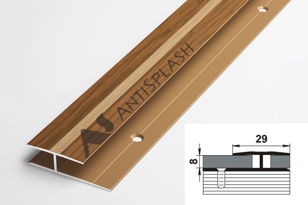 Порог алюминиевый  ПС-15 29x900 мм, дуб темный