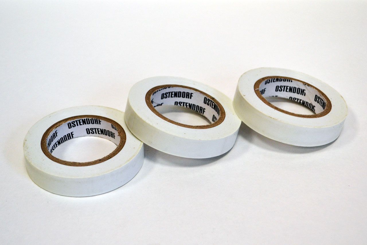 Изолента ПВХ 15мм х 20м белая (толщ.0,12 мм, вес ~40 г) Ostendorf