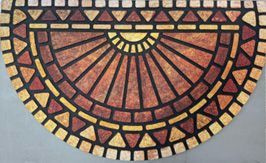 Коврик придверный флокированный "Мозаика" 45х75 см полукруг