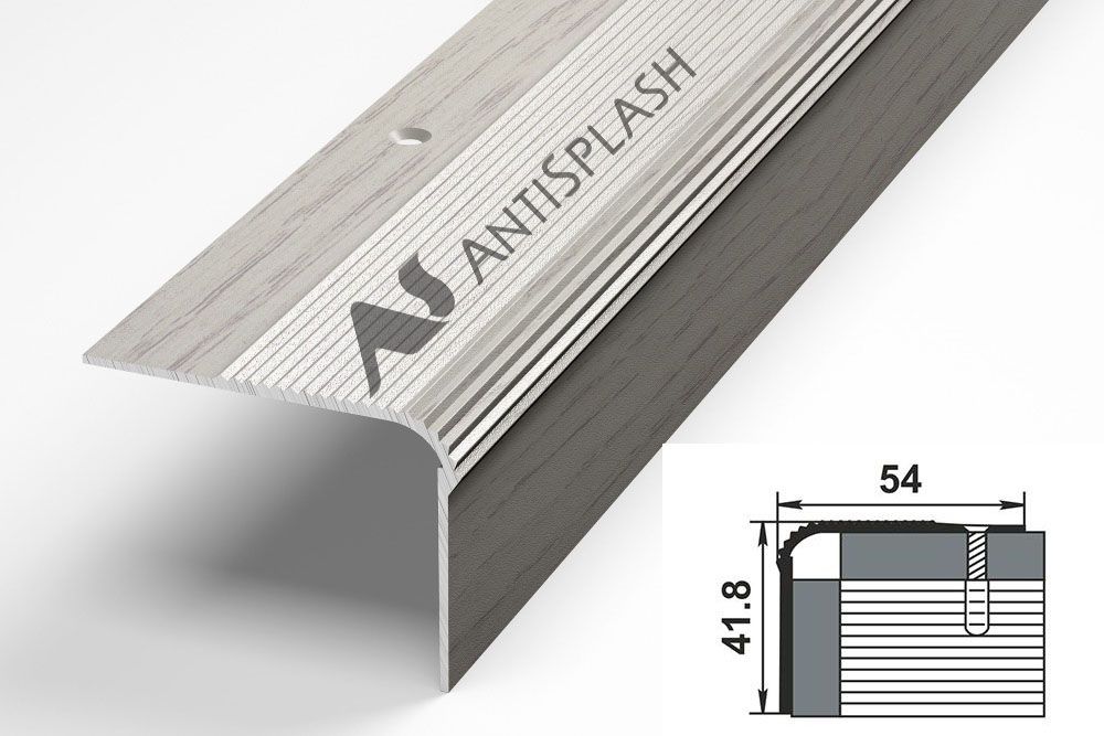 Порог алюминиевый  ПУ-02 54x41,8x2700 мм, дуб арктик
