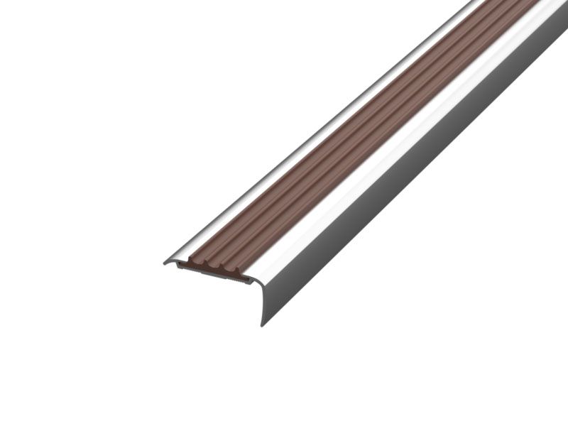 Алюминиевый угол-порог АУ-42 Евро, 2500мм коричневый