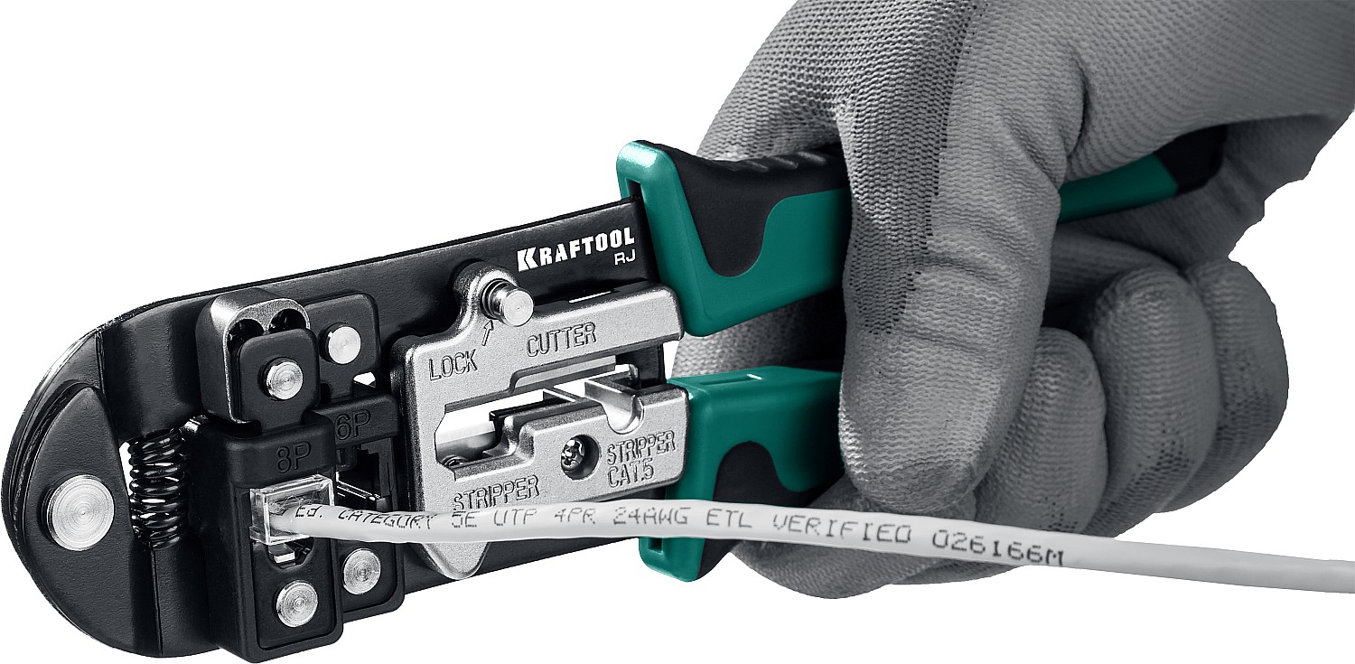 KRAFTOOL RJ, (RJ45, RJ11,RJ12), универсальный кримпер (22699)