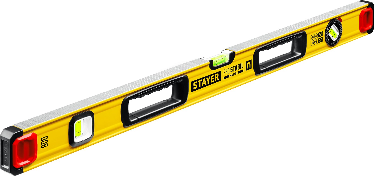 STAYER PRO STABIL, 800 мм, усиленный профиль, магнитный уровень с поворотным глазком, Professional (3480-080)