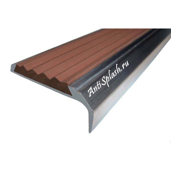 Алюминиевый угол-порог АУ-42 (на клеевой основе), 42x23x3000 мм, коричневый