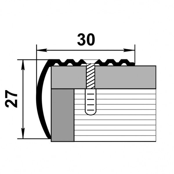 Порог алюминиевый  ПУ-04 30x27x900 мм, анод люкс бронза