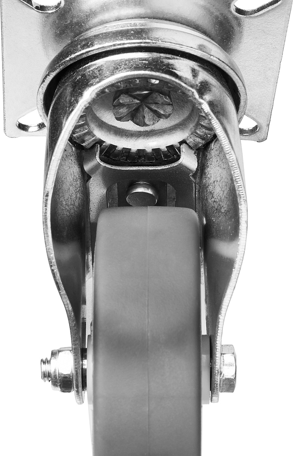 ЗУБР d 75 мм, г/п 60 кг, резина/полипропилен, термопластичное поворотное колесо c тормозом, Профессионал (30946-75-B)