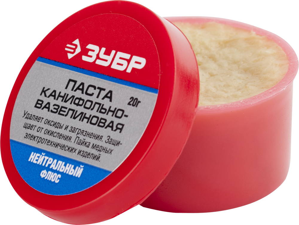ЗУБР Паяльная паста, 20 г, канифольно-вазелиновая, флюс (55475-020)