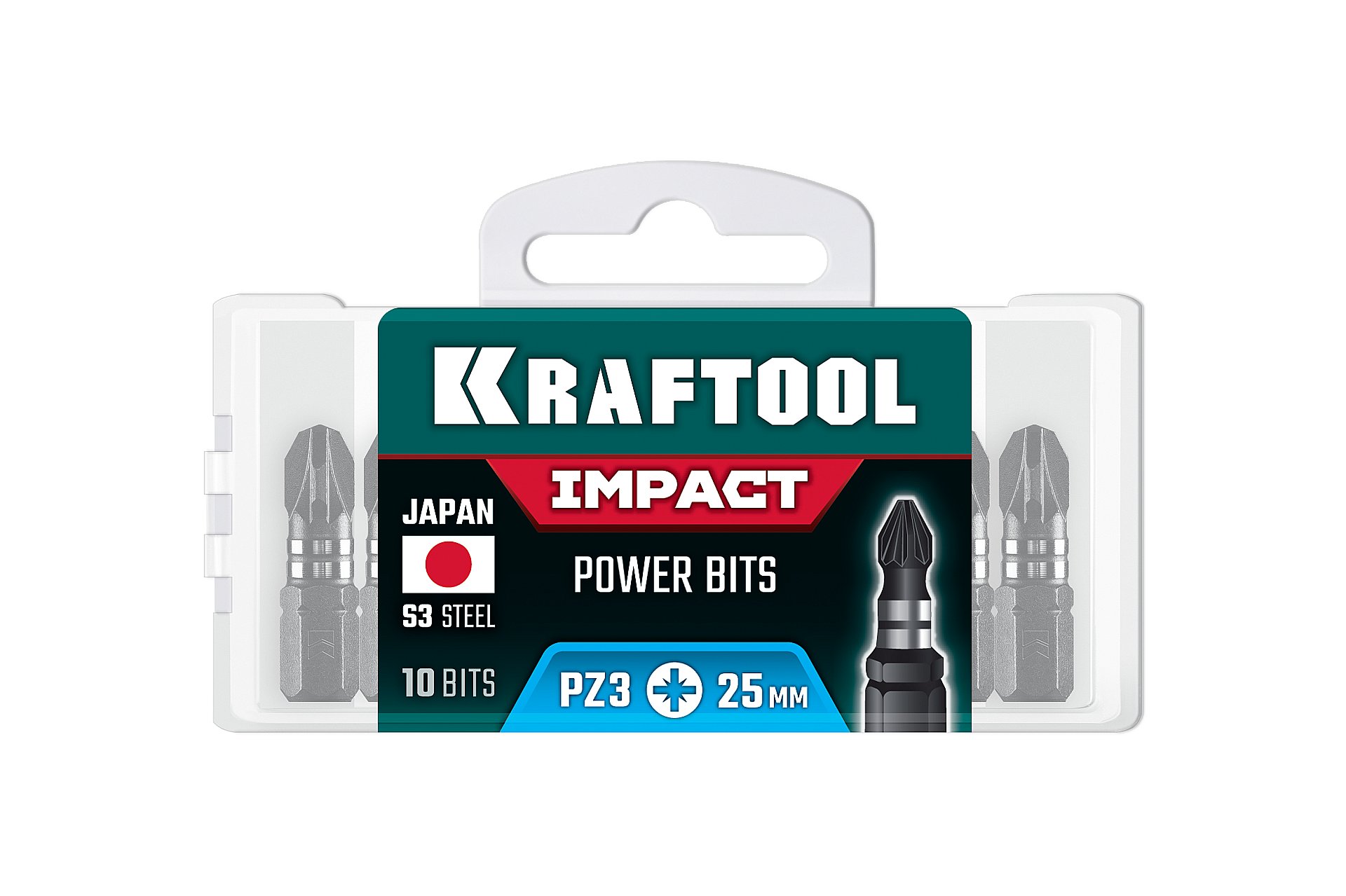 KRAFTOOL Impact PZ 3, 25 мм, 10 шт, ударные биты (26193-3-25-S10)