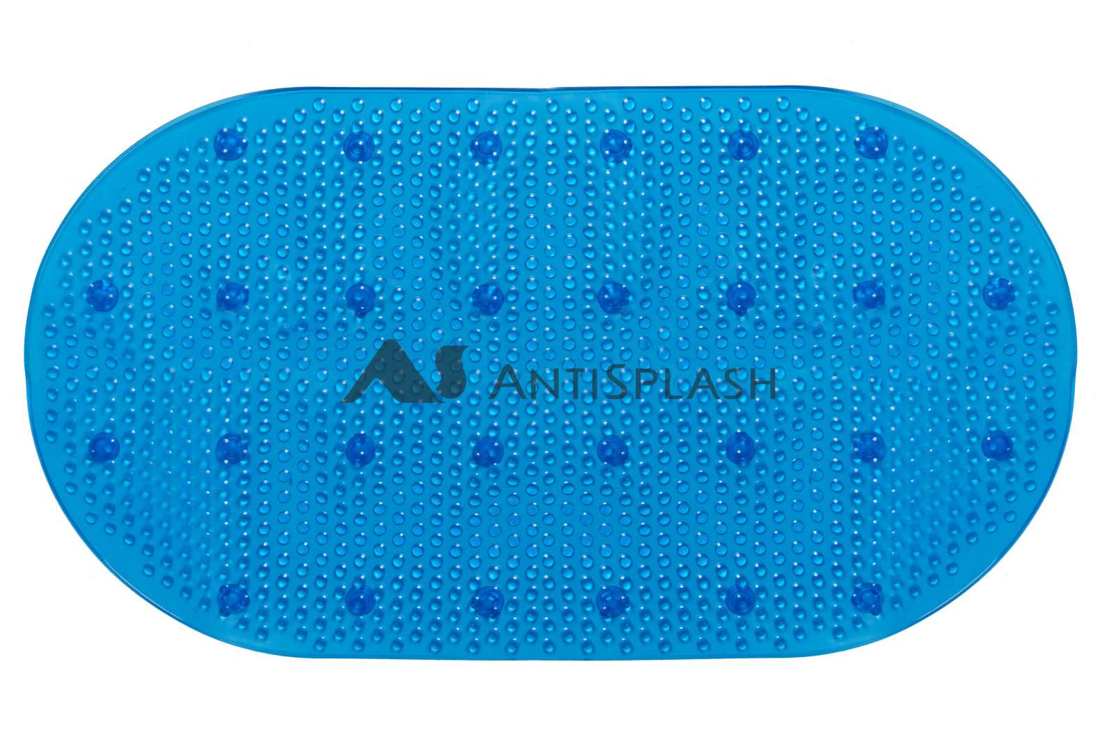 Коврик противоскользящий в ванную "Дождь" 68см*38см, синий